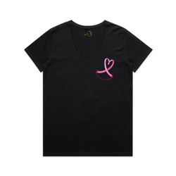 Womens' Breast Cancer Awareness - Strong. Brave. Unstoppable. V-Neck T-Shirt