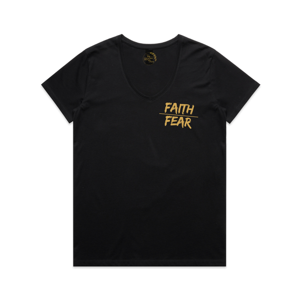 Womens' Faith over Fear V-Neck T-Shirt