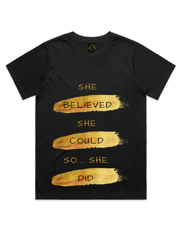 Womens' She Believed She Could Relaxed Fit Crewneck T-Shirt