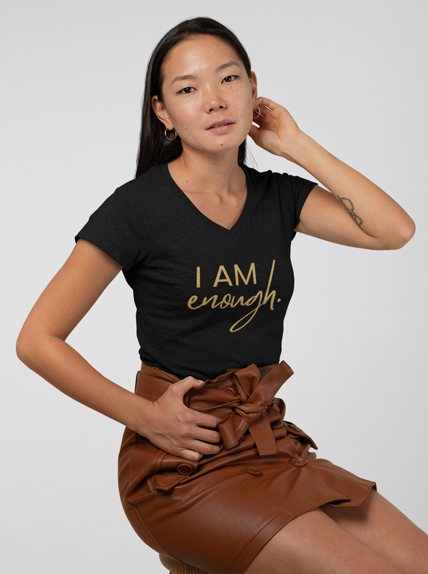 Womens' I Am Enough V-Neck T-Shirt