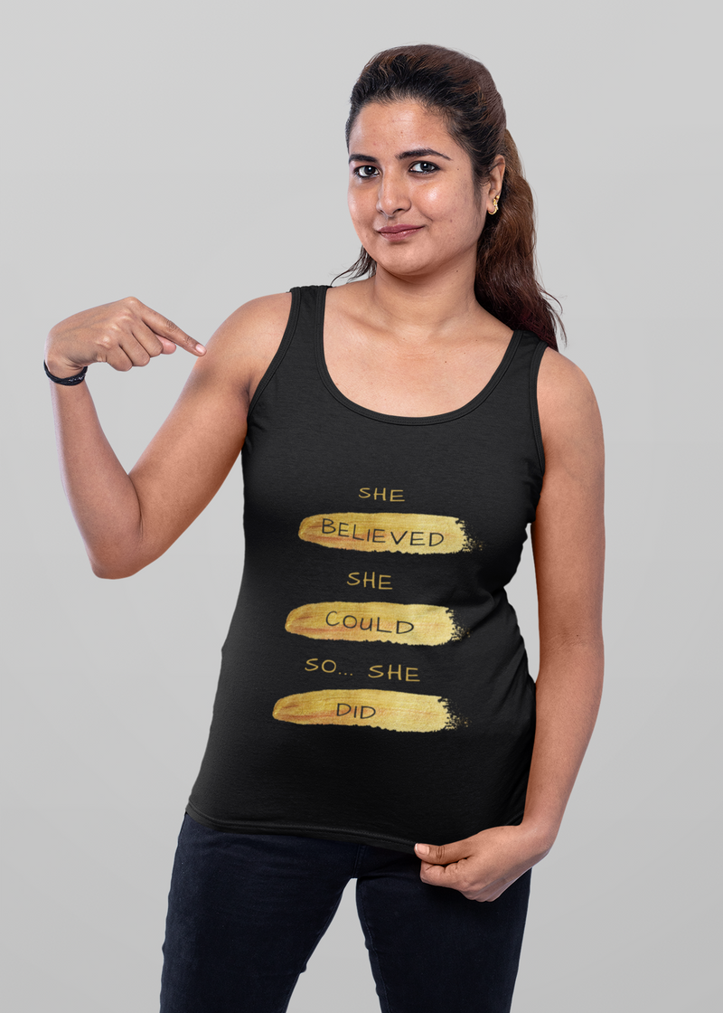 Womens' She Believed She Could Racerback Tank Top