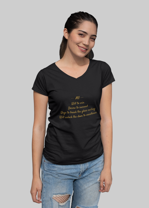 Womens' Will to Win V-Neck T-Shirt