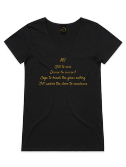 Womens' Will to Win V-Neck T-Shirt