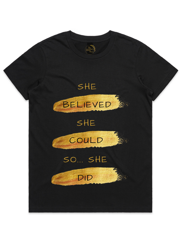 Womens' She Believed She Could Crewneck T-Shirt